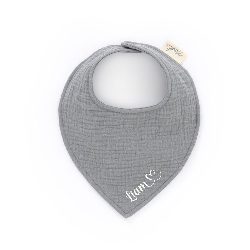 Siklesmekke med navn i stålblå muslin - vanntett