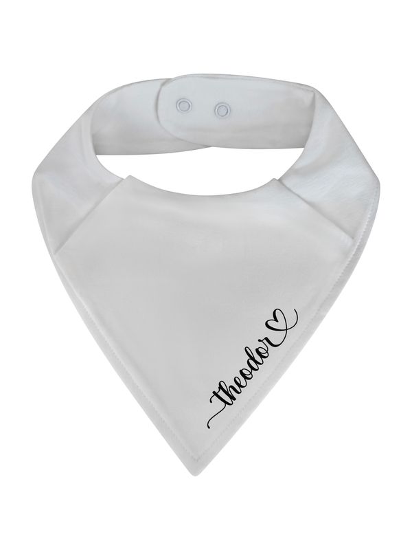 Klassisk siklesmekke med navn i offwhite økologisk bomull