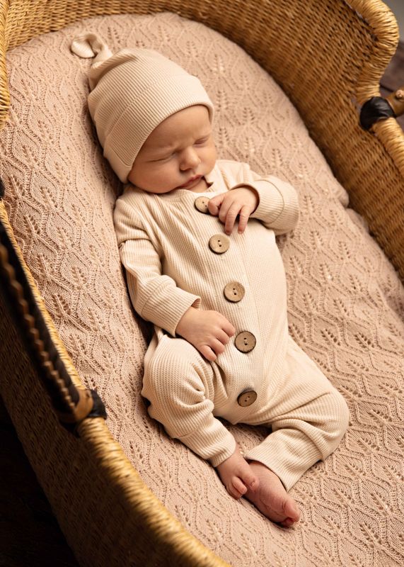 Sand bambusheldress i vaffelstoff