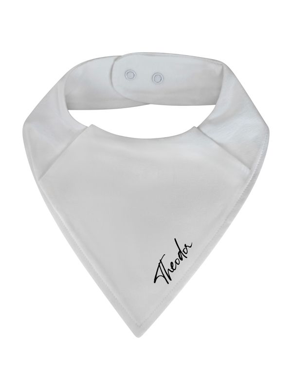 Klassisk siklesmekke med navn i offwhite økologisk bomull