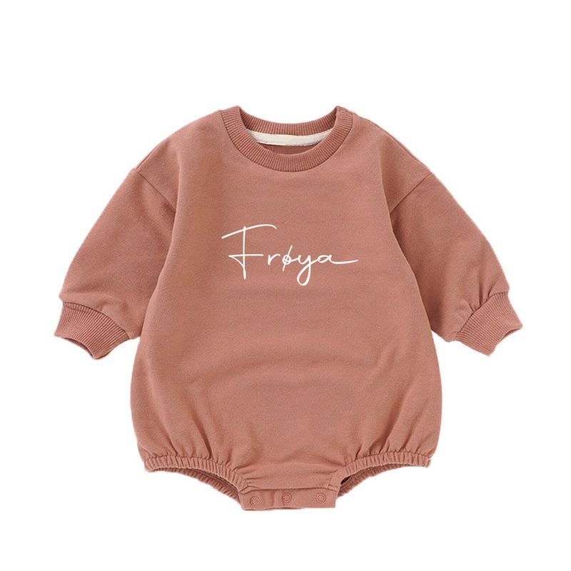 Old rose sweatshirt romper med navn - trykk
