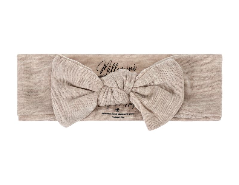 Melert sand hårbånd i merinoull